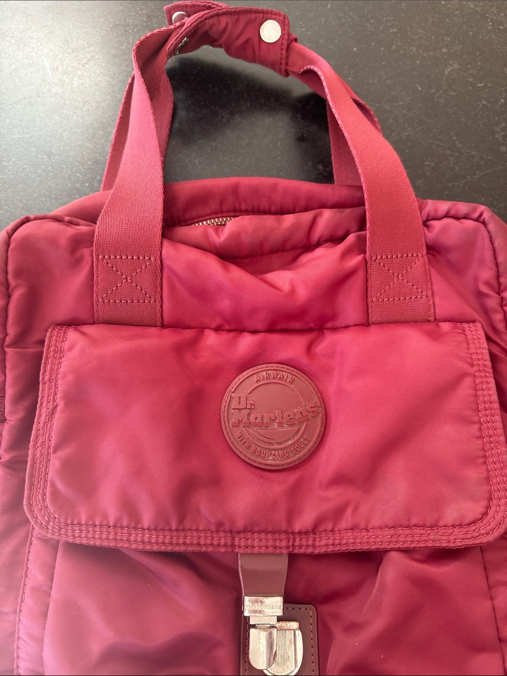 Dr. Martens Burgundy Nylon Backpack Tote